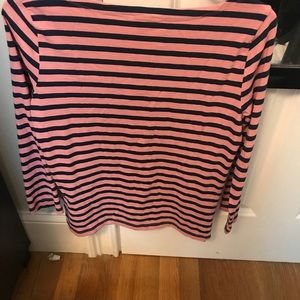 J Crew Pink & Navy Stripe boatneck 3/4 sleeve